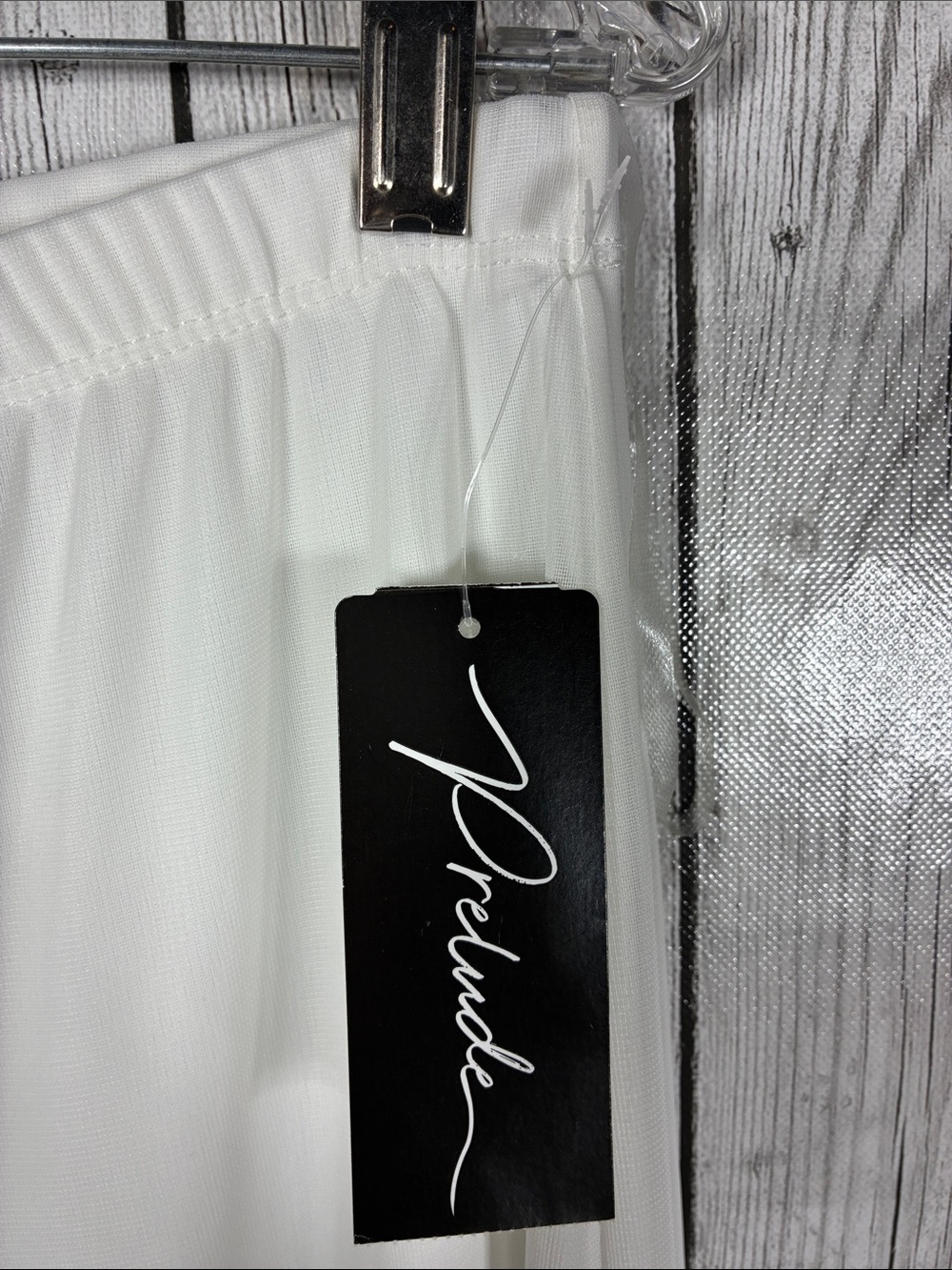Prelude White Wide-Leg Overlay Pants Size Large - Picture 5 of 10